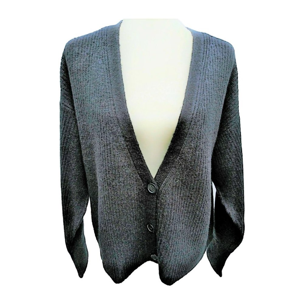 NEW Danielle Bernstein Women's Sweater Plus Size 1X Cardigan Black